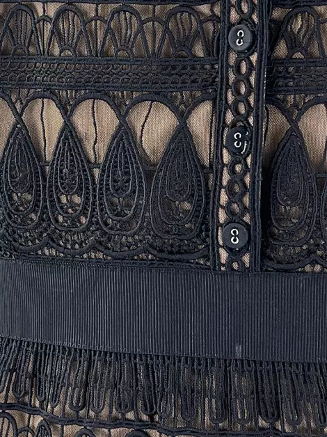 Vestido Self-Portrait Bordado Preto