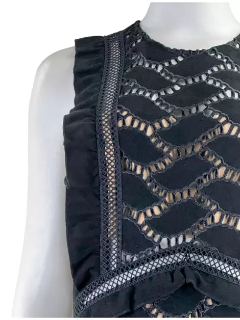Vestido Self-Portrait Bordado Preto