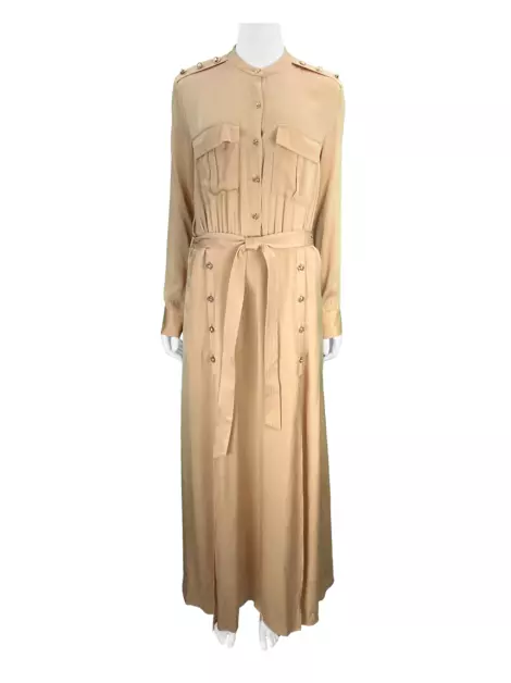 Vestido Self-Portrait Longo Bege
