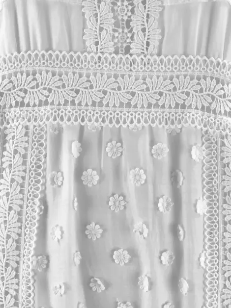 Vestido Self-Portrait Longo Bordado Branco
