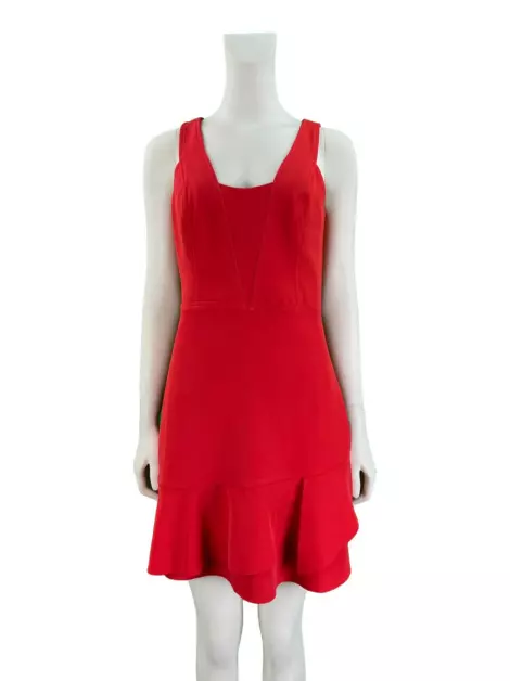 Vestido Shoulder Crepe Vermelho