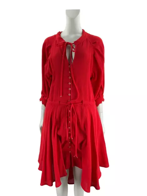 Vestido Sophia Hegg Texturizado Vermelho