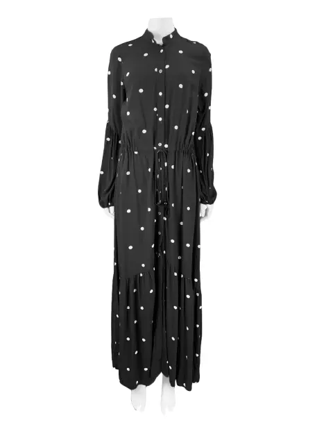 Vestido SouQ Acinturado Poá Preto