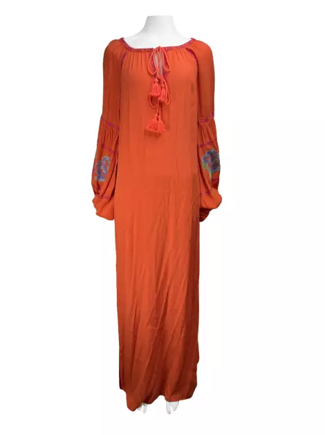 Vestido SouQ Bordado Laranja