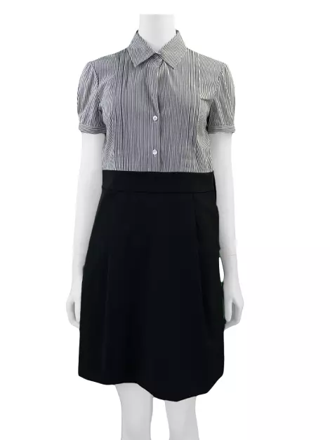 Vestido Theory Listras Preto