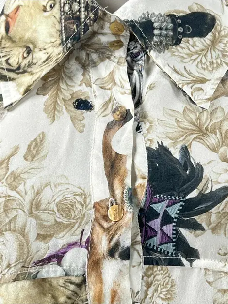 Vestido Tig Chemise Seda Estampado