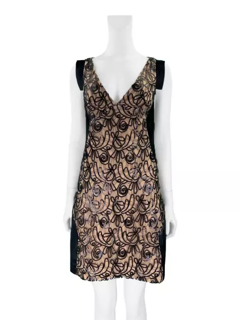 Vestido Tufi Duek Bordado Preto