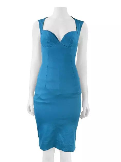 Vestido Tufi Duek Texturizado Azul