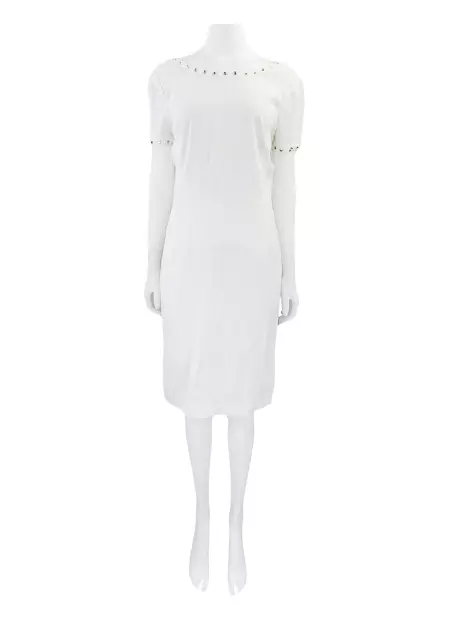 Vestido Versace Studs Off-White