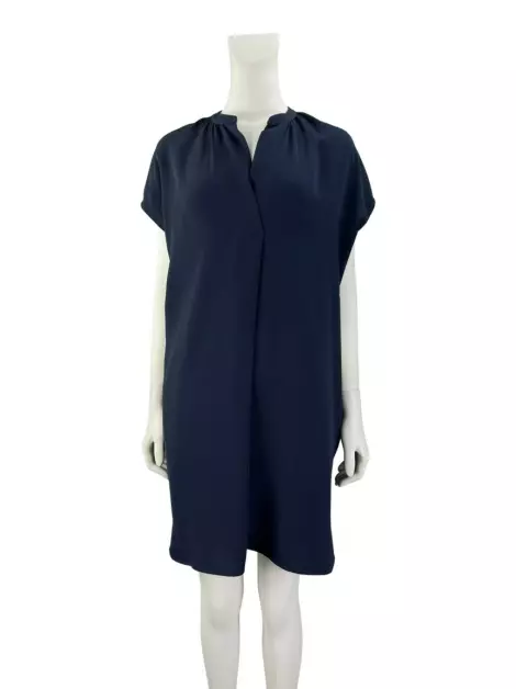 Vestido Vince. Texturizado Azul Marinho