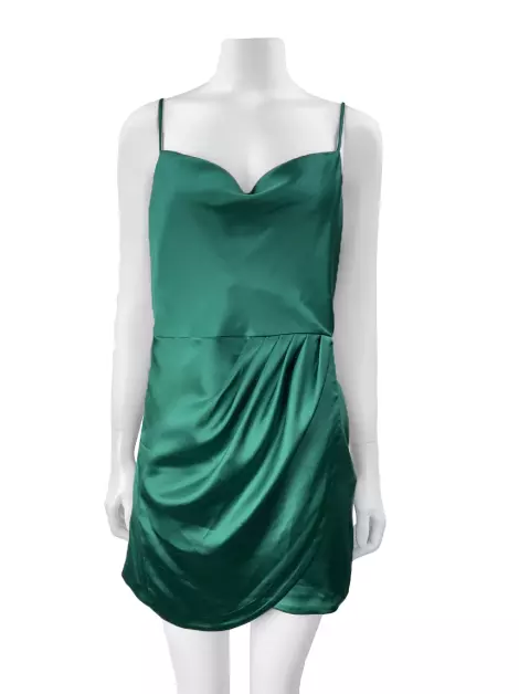 Vestido Zara Cetim Verde