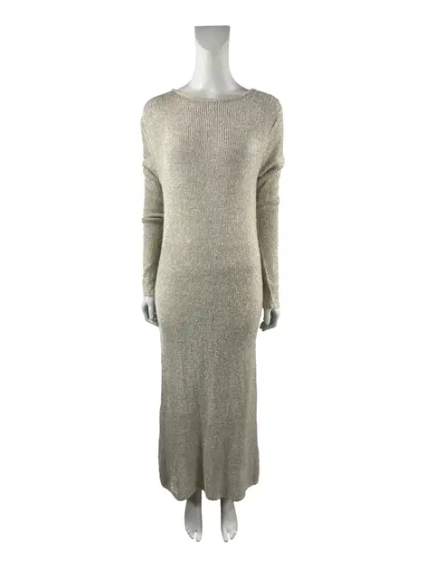 Vestido Zara Tricot Bege