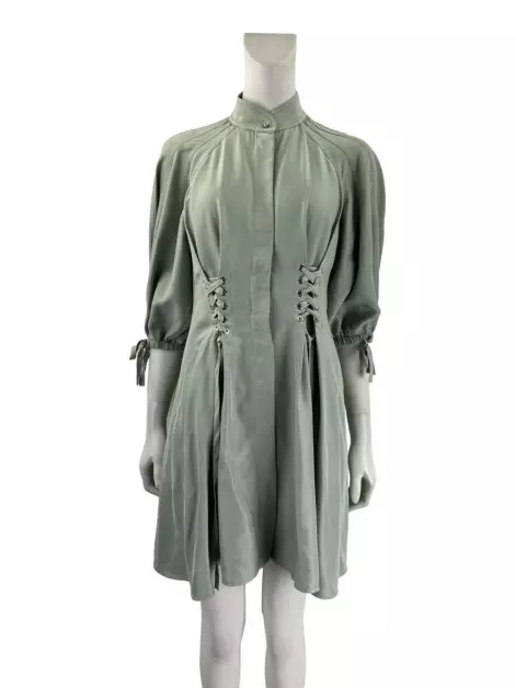 Vestido Zimmermann Curto Seda Verde
