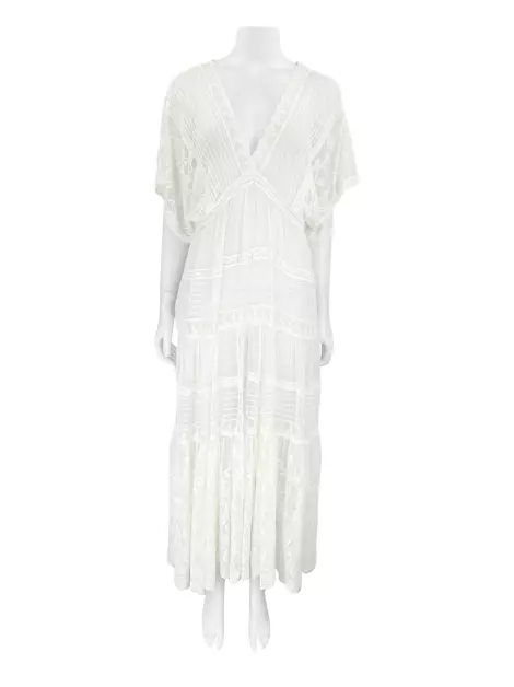 Vestido Zimmermann Laise Transparente Off White