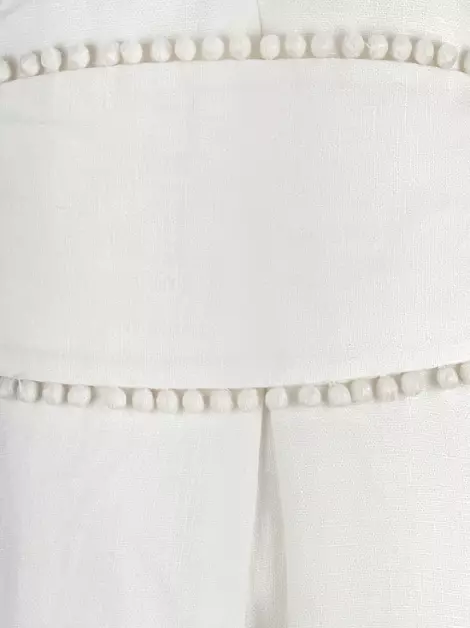 Vestido Zimmermann Linho Acinturado Off White