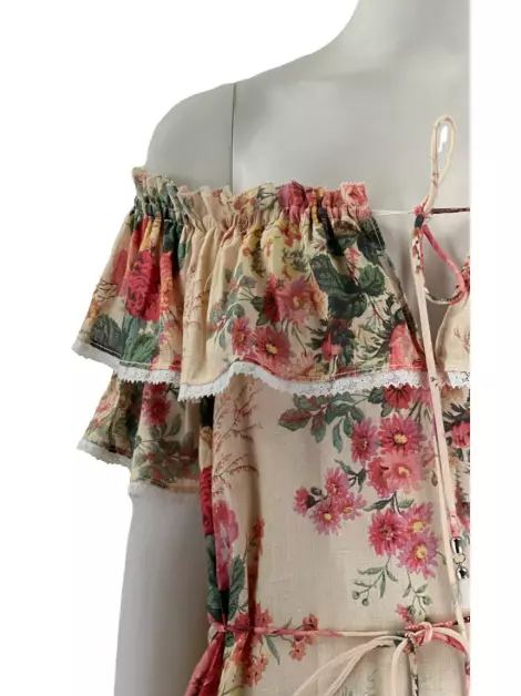 Vestido Zimmermann Linho Estampado
