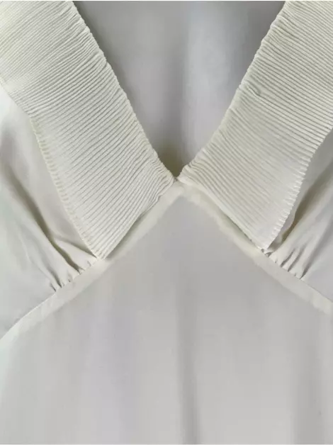 Vestido Zimmermann Plissado Off White