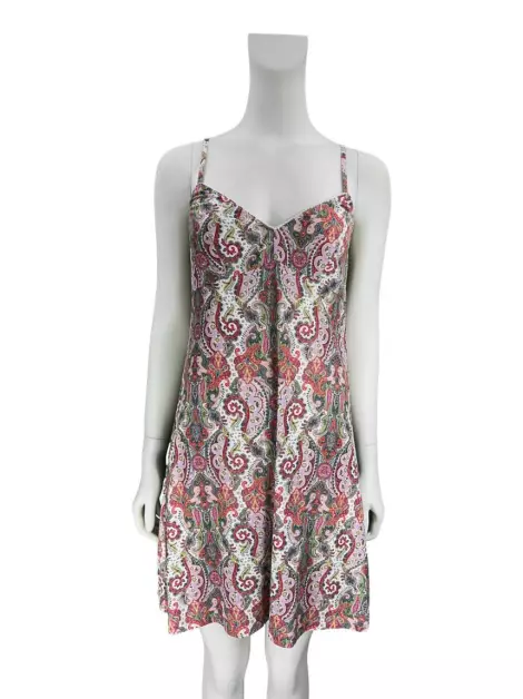 Vestido Zimmermann Seda Estampada Rosa