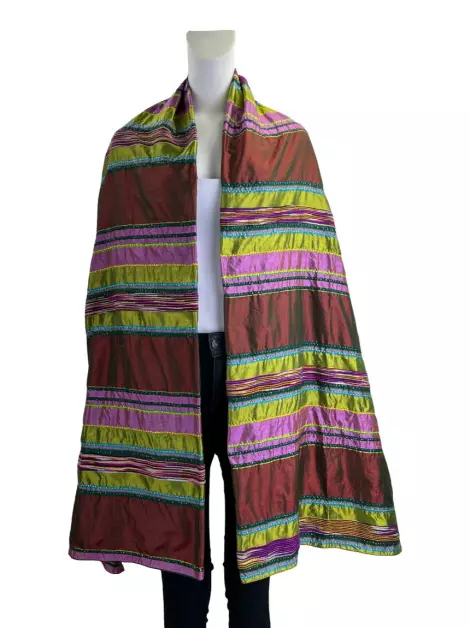 Xale Etro Sequin Seda Colorido