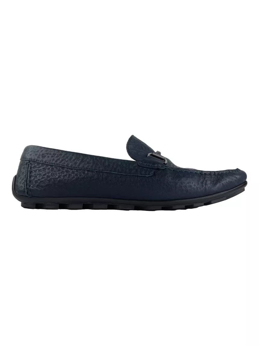 Mocassim Ermenegildo Zegna Couro Azul Marinho - CGVX44 Original