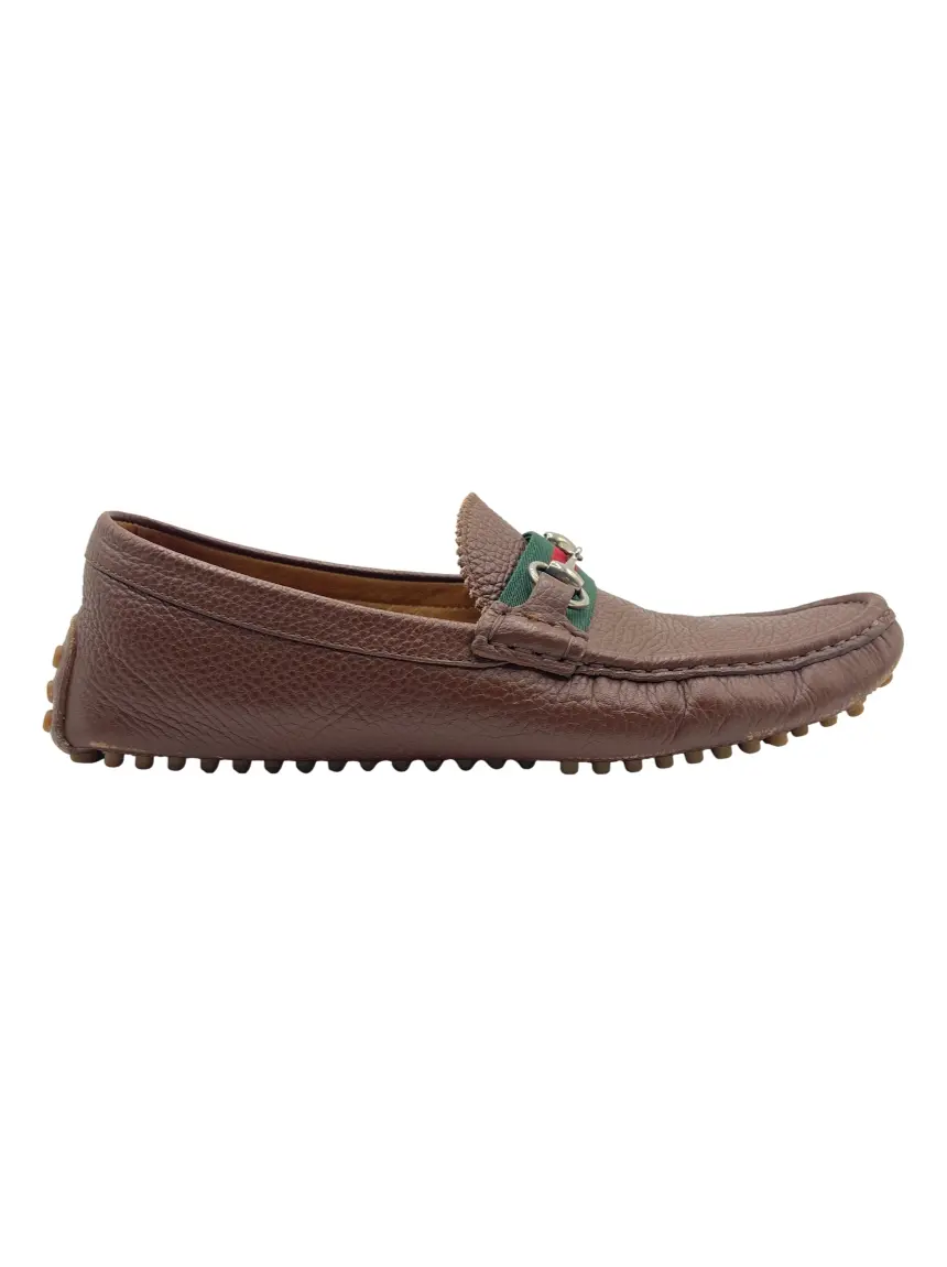 Mocassim Gucci Horsebit Driver Web Marrom - COCV1 Original