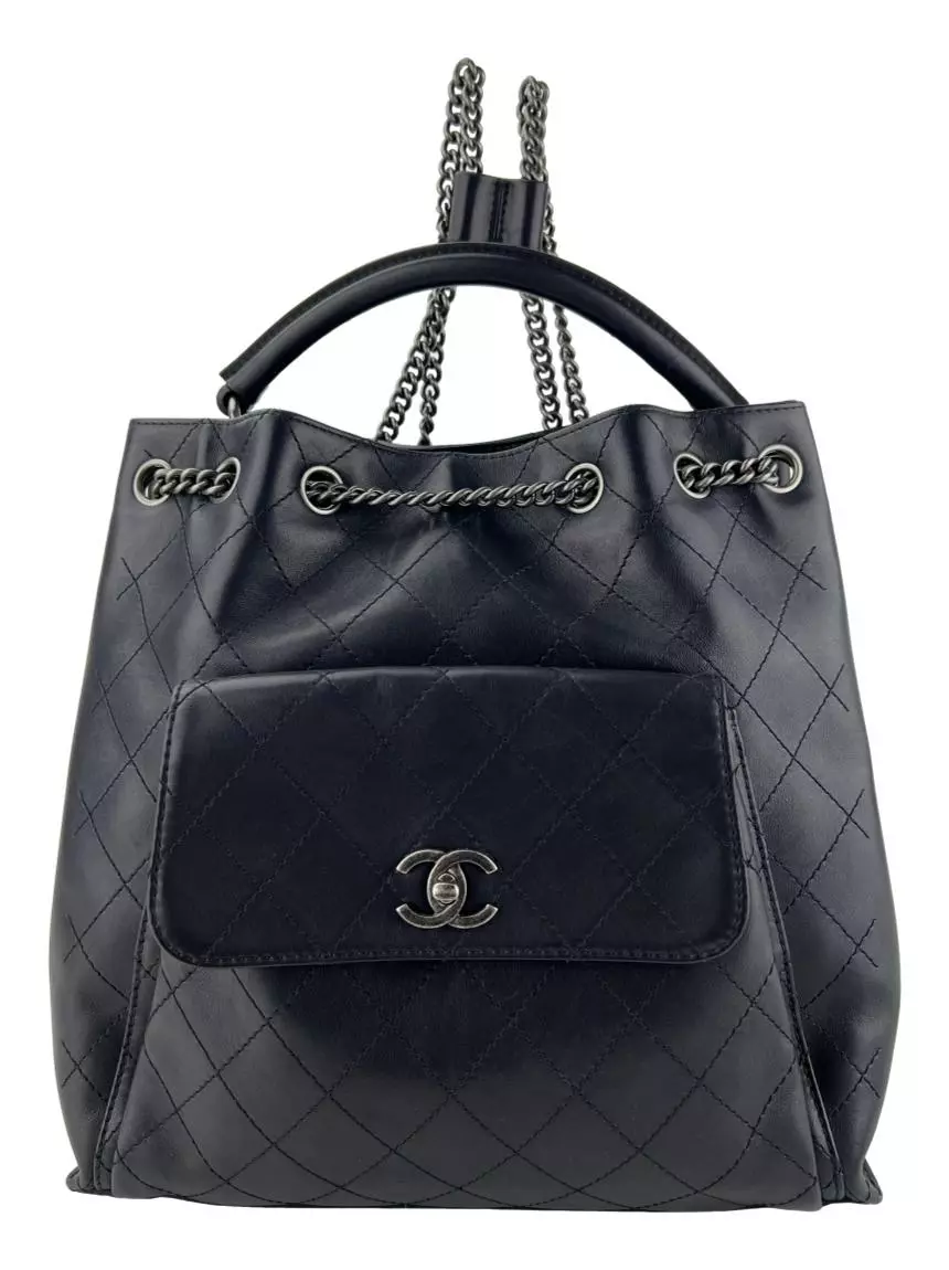 Mochila Chanel Urban Backpack Preta Original BIFZ2 Etiqueta Única