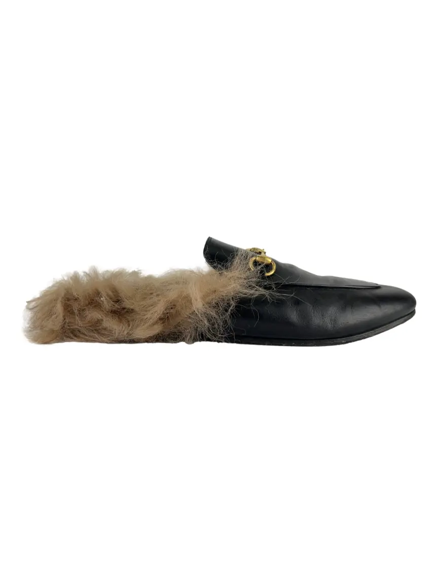 Mule Gucci Princetown Fur Preto - BZRG66 Original | Etiqueta Única