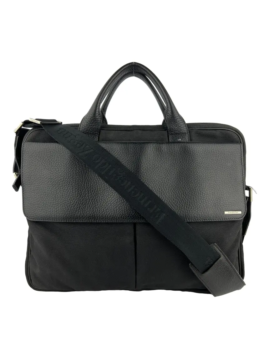 Pasta Ermenegildo Zegna Flap Preta - CLLW3 Original | Etiqueta Única