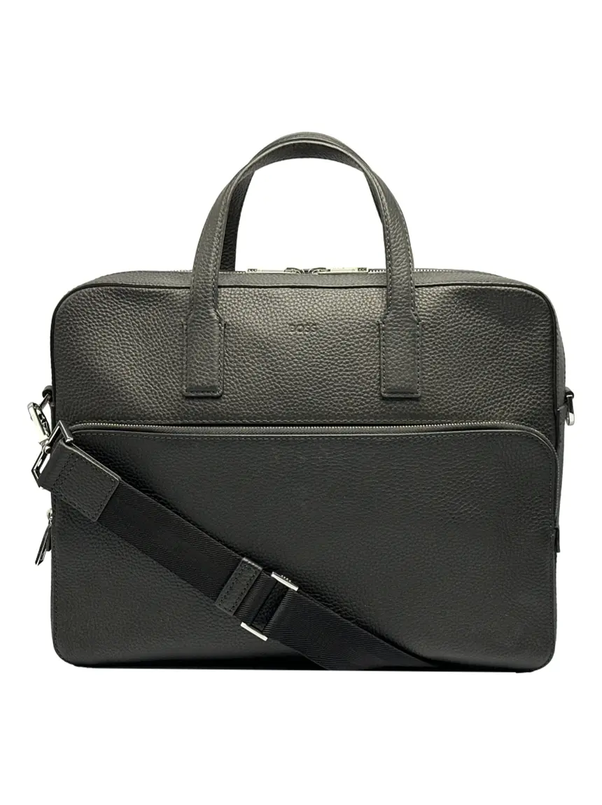 Pasta Hugo Boss Crosstown Couro Preto - CMSW274 Original