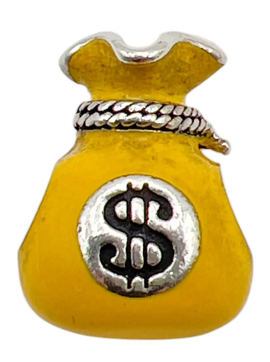 Pingente Vivara Prata Saco de Dinheiro Amarela CBSX54 Original