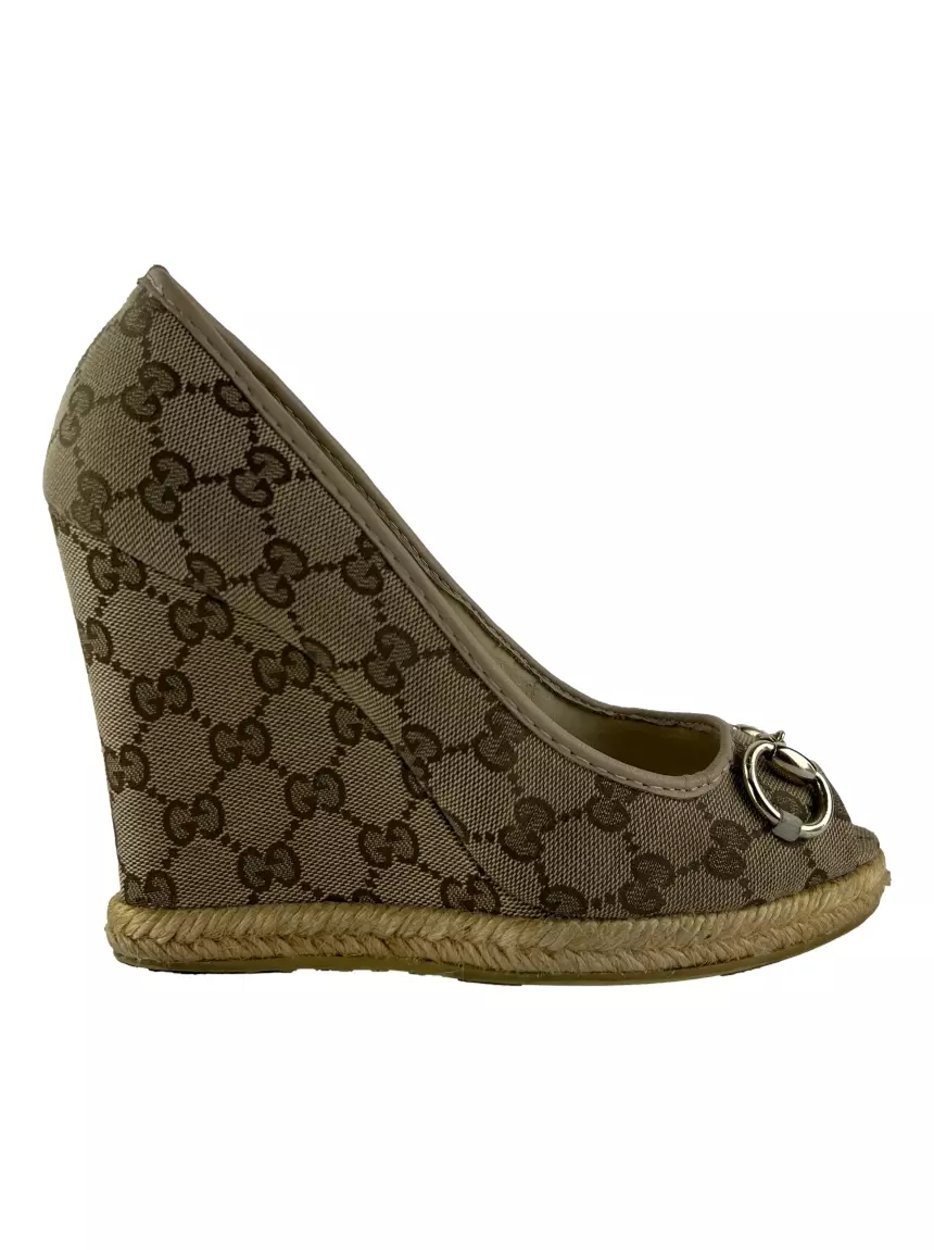 Plataforma Gucci Horsebit Canvas Monograma - ZZ1069 Original
