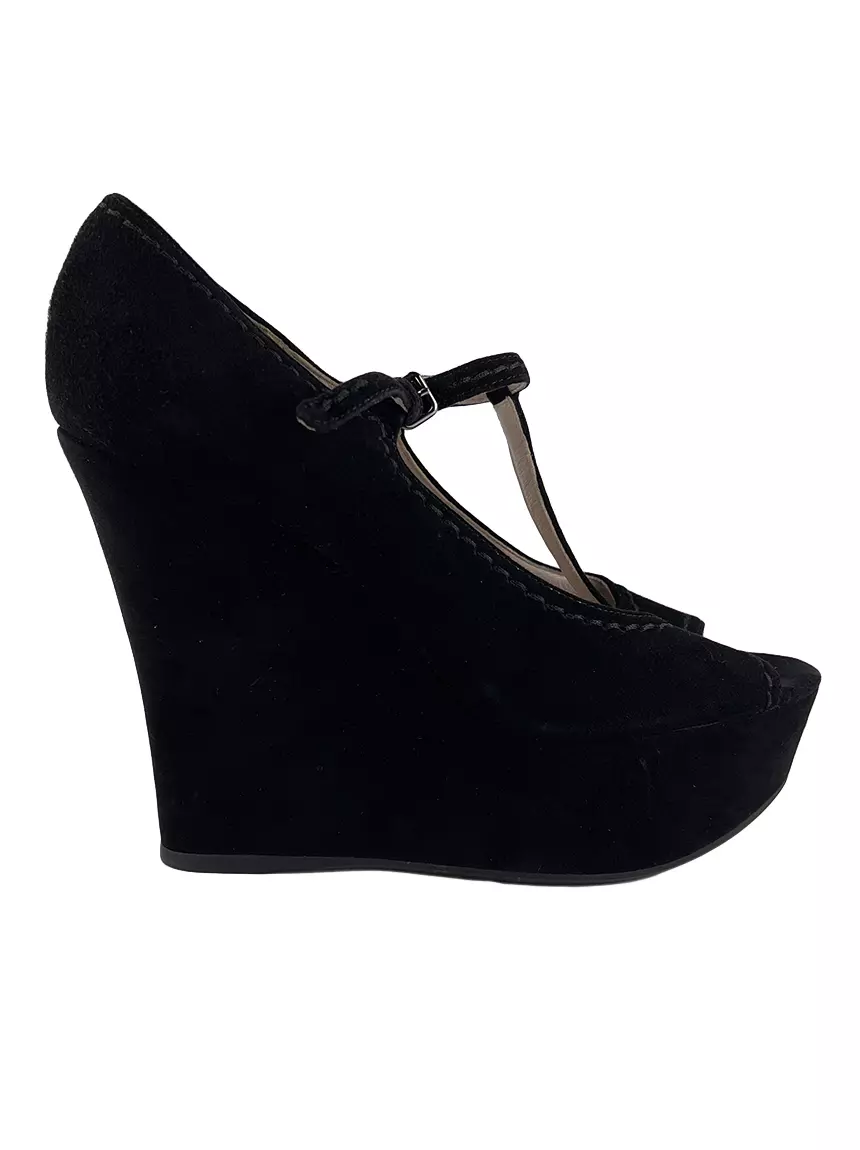 Plataforma Miu Miu Mary Jane Preta - CENX1 Original | Etiqueta Única