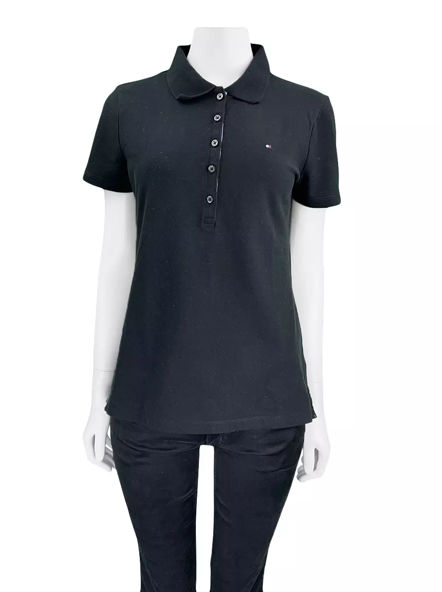 Polo tommy hot sale hilfiger preta