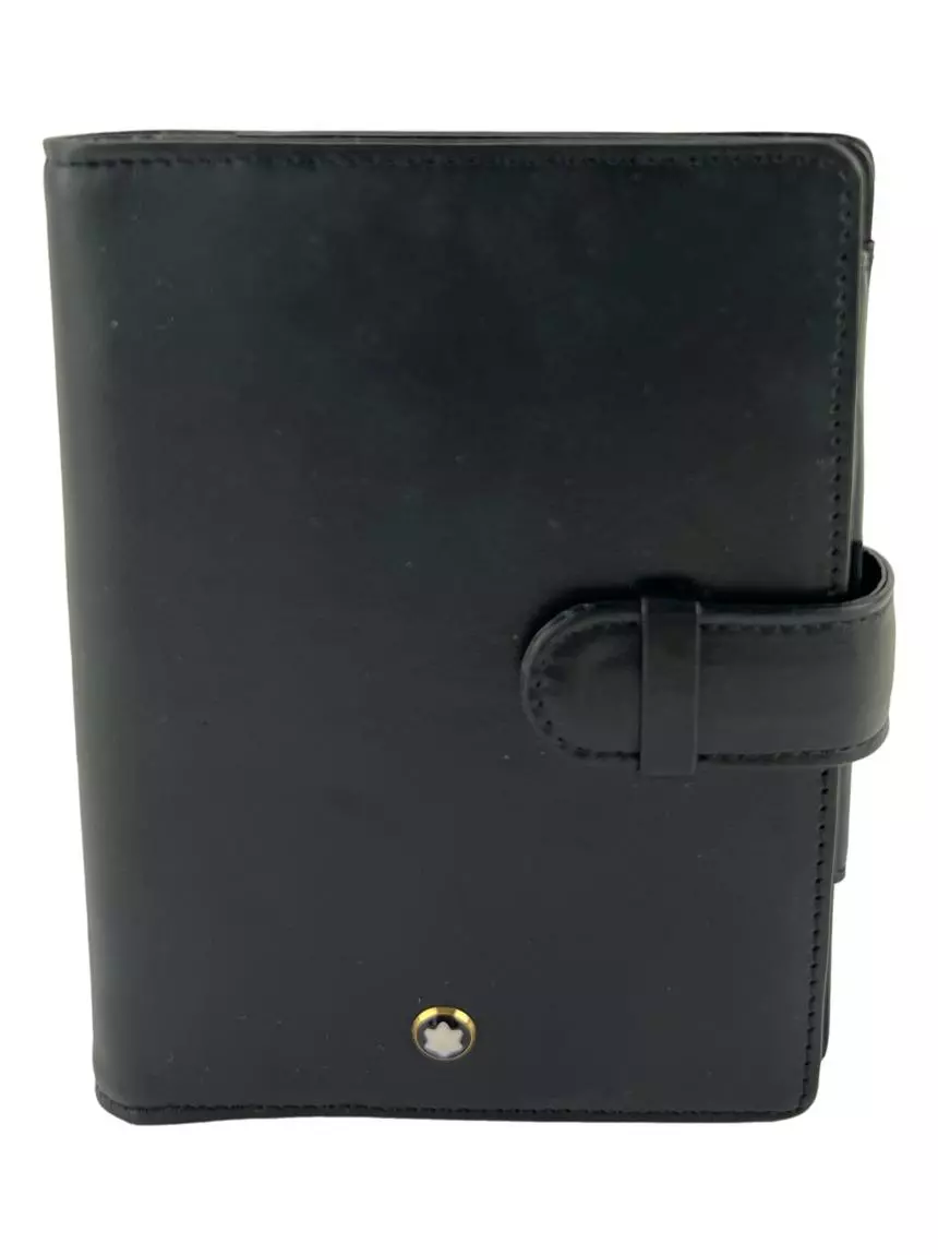MONT BLANC オーガナイザー ブラック レザー Porta Agendas Montblanc Organizador de Bolso Couro Preto - BJSI36