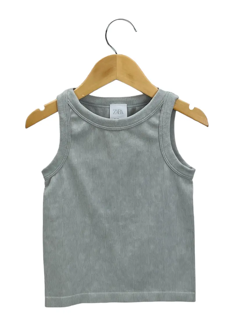 Regata Zara Canelada Cinza LS479 Original Etiqueta Única