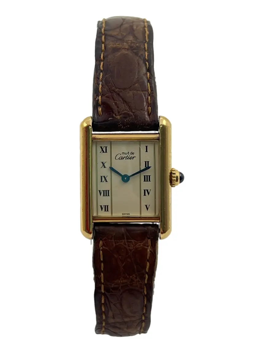 Relógio Cartier Quartzo Tank Must de Cartier Marrom Vintage