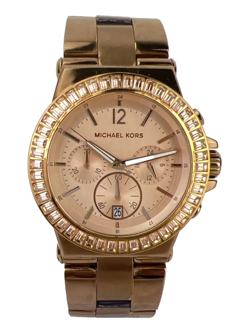 Relógio Michael Kors MK5412 Baguette Bezel Quartzo Aço Rose