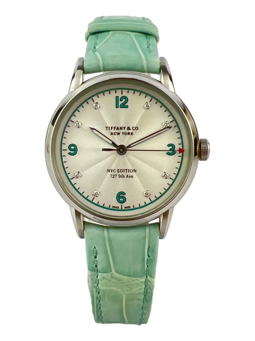 本日12/26 　12時まで‼️TIFFANY & CO. Relógio Tiffany & Co Automático CT60 34MM Diamante Alligator Azul