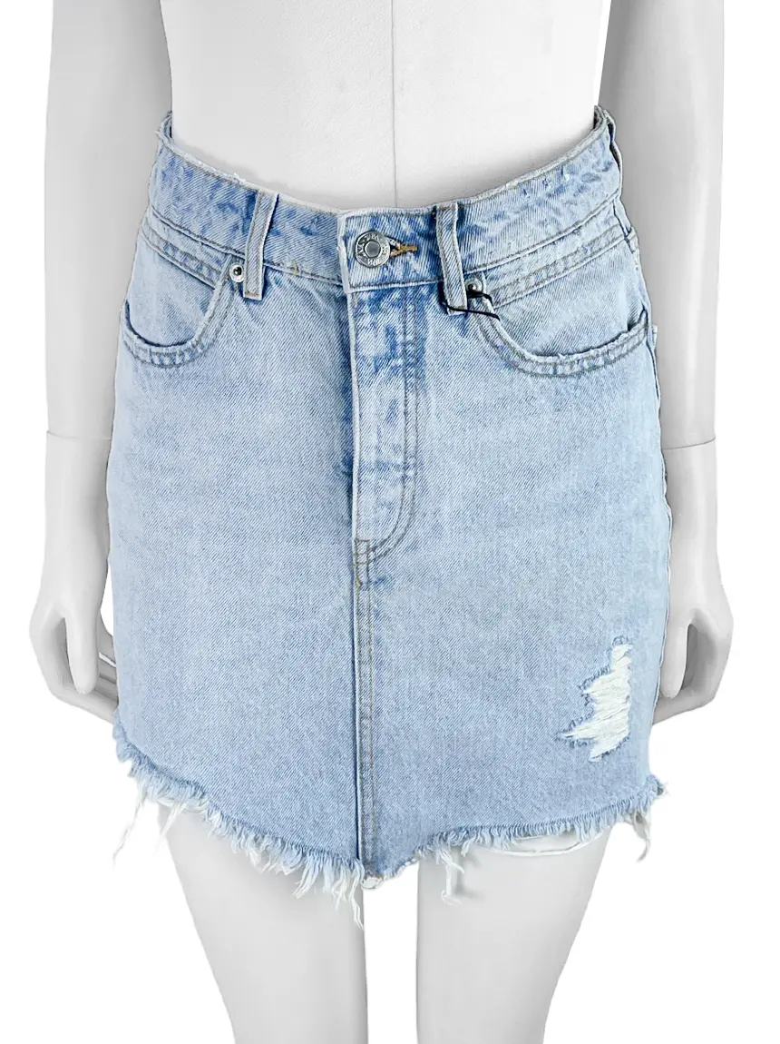 Saia Zara Jeans Claro LOT537 Original Etiqueta Única