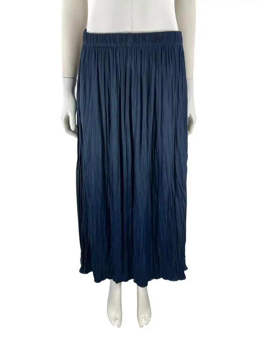 Saia Zara Plissada Azul NZX98 Original Etiqueta Única