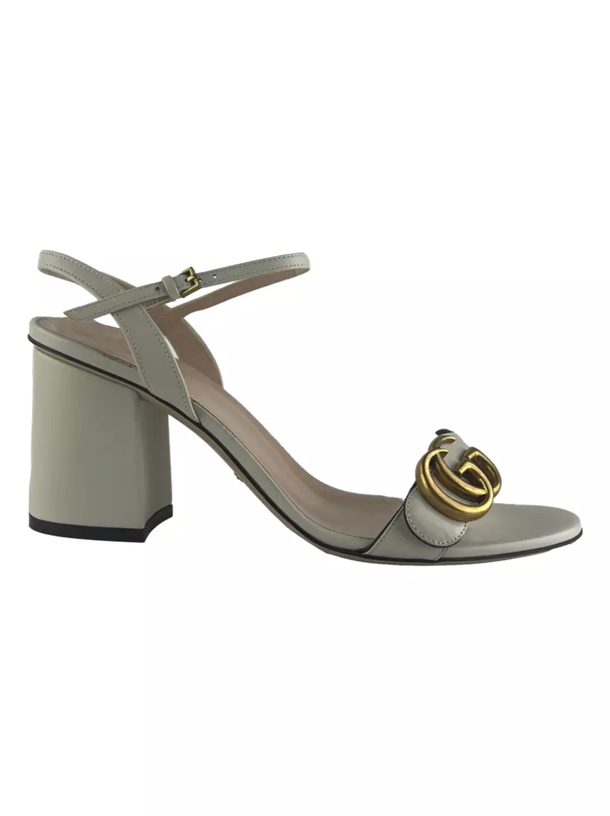 Sandália Gucci GG Marmont Branca - JKU369 Original | Etiqueta Única
