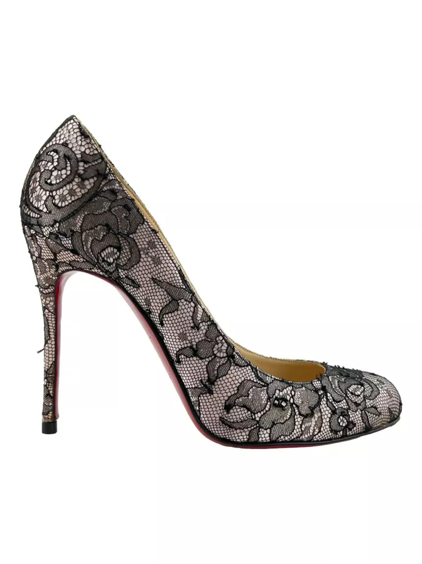 Sapato de Salto Christian Louboutin Fifi Renda Bicolor - HSZ74