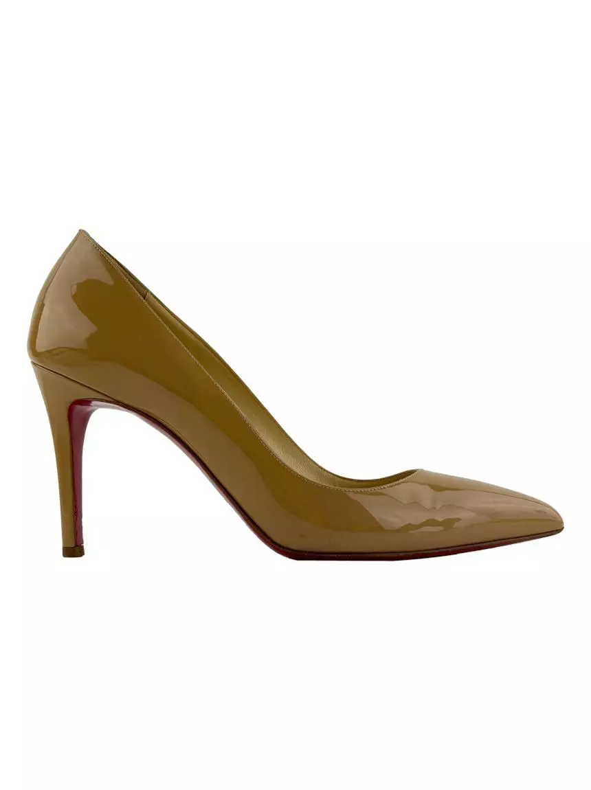 Sapato de Salto Christian Louboutin Pigalle 85 Verniz Bege - BHOB2