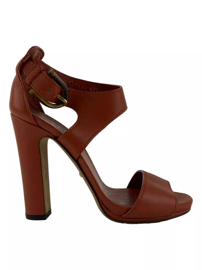 Sapato de Salto Gucci Lifford Bamboo Terracota BJGM5 Original