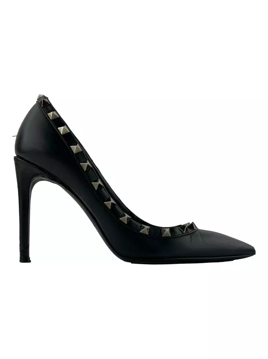 Valentino Rockstud Noir ブラックハイヒール 39 Sapato de Salto Valentino Noir Rockstud Preto - NXW151 Original