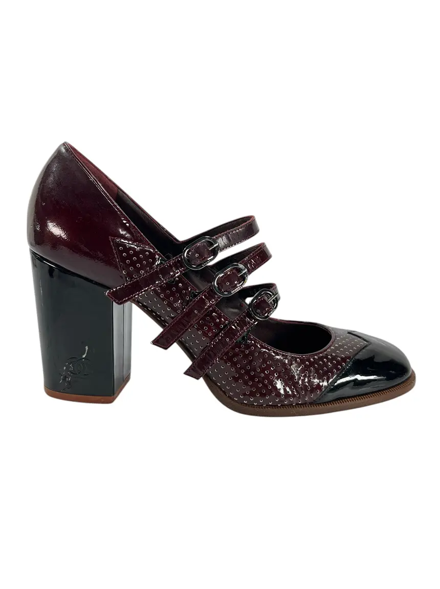 Scarpin Chanel Verniz Vinho - AFH484 Original | Etiqueta Única
