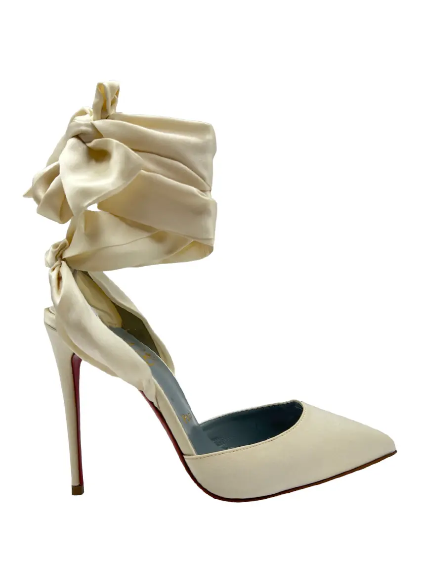 Scarpin Christian Louboutin Douce Du Desert 100 Branco Original Etiqueta Unica