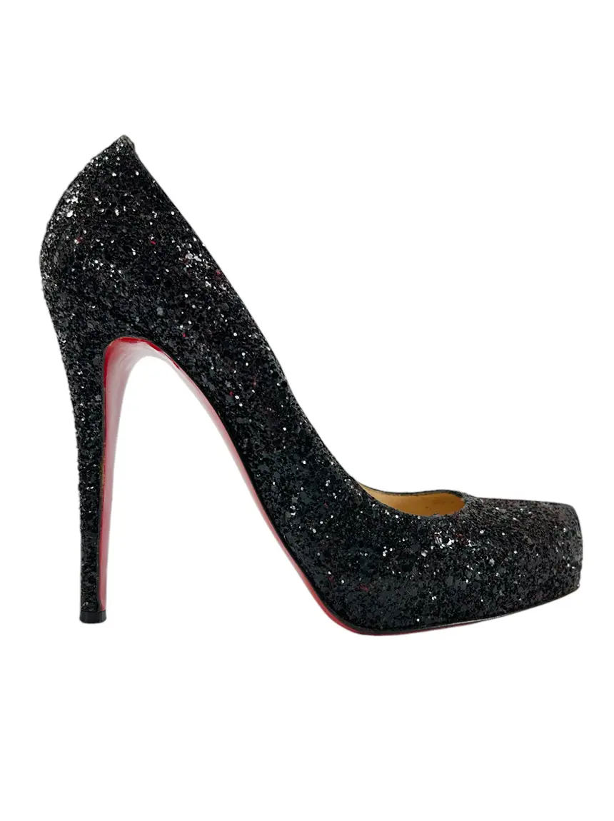 Scarpin Christian Louboutin Glitter Preto CSSK13 Original