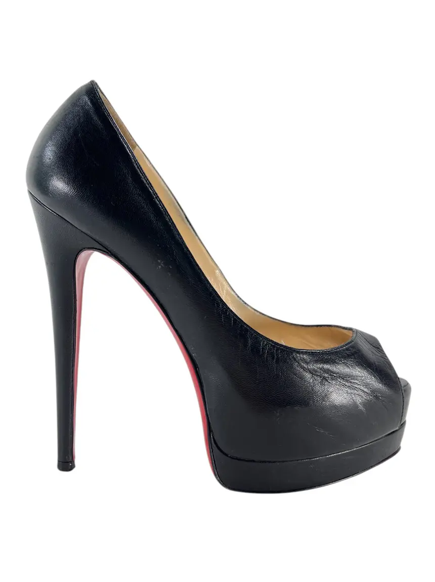 Scarpin Christian Louboutin Lady Peep Toe Preto - CXDB1 Original