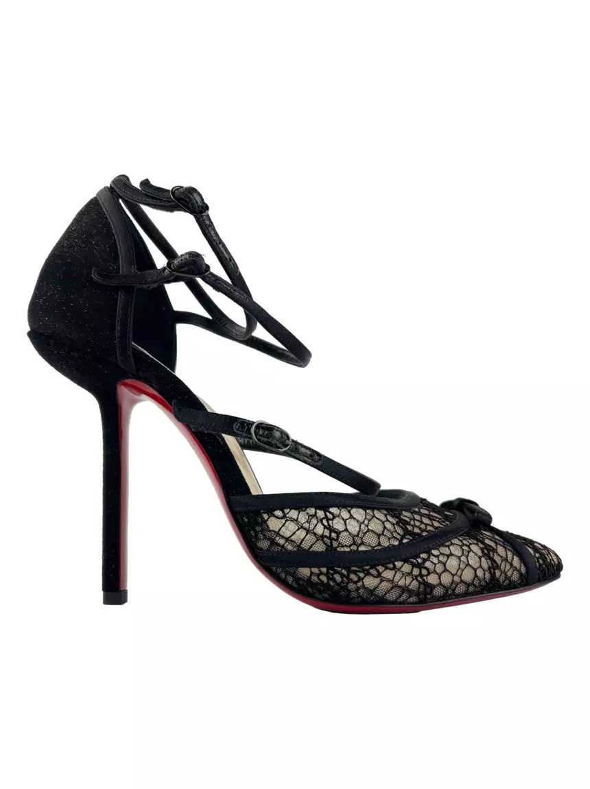Scarpin Christian Louboutin Renda Preto CDTM1 Original